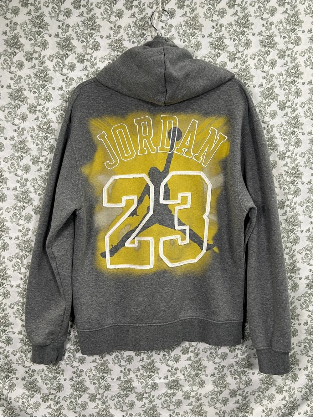 Jordan Gray Pullover Hoodie with Gold Logo